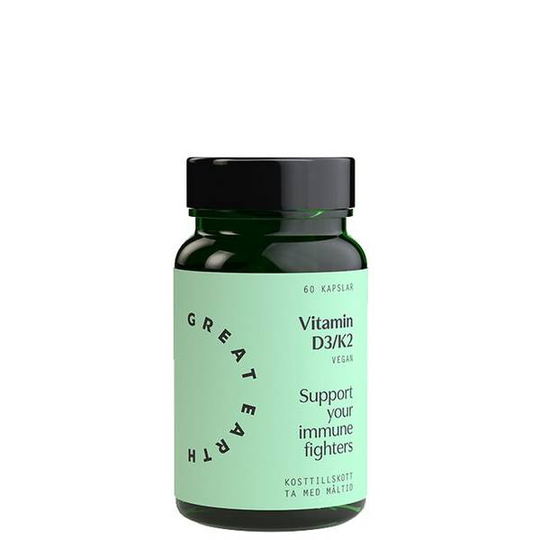 Great Earth Vitamin D3/K2, 60 kapslar