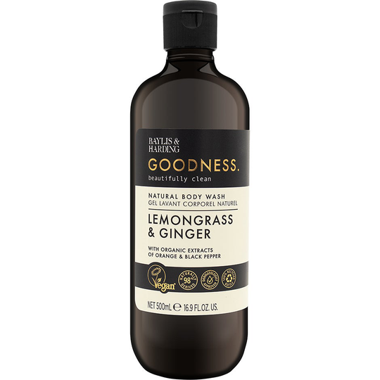 Goodness Lemongrass & Ginger Body Wash, 500 ml Baylis & Harding Bad- & Dusjkrem