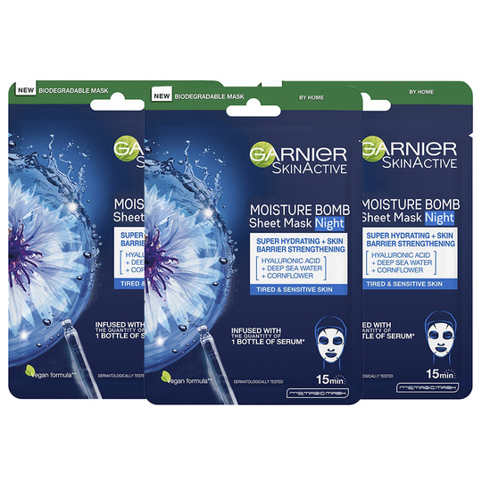 Moisture Bomb Sheet Mask Night, Garnier Ansiktsmaske