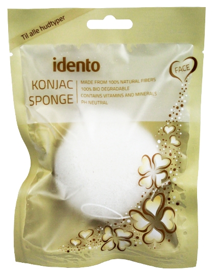 Idento Konjac Svamp - Halfball - Natural (hvid)
