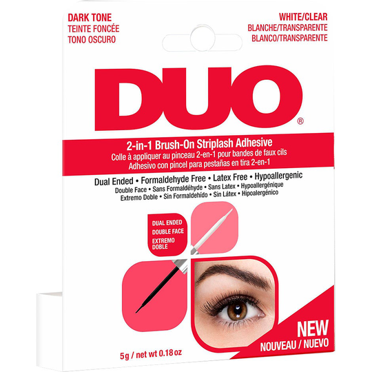 DUO 2-in-1 Brush-On Adhesive Clear & Dark, 5 g Andrea Løsvipper