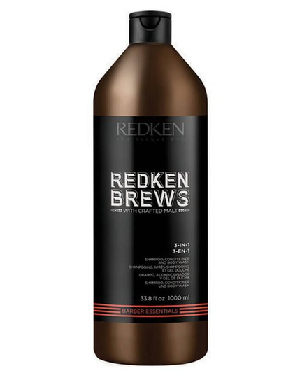 Redken Brews 3 In 1 Shampoo, Conditioner And Body Wash 1000 ml