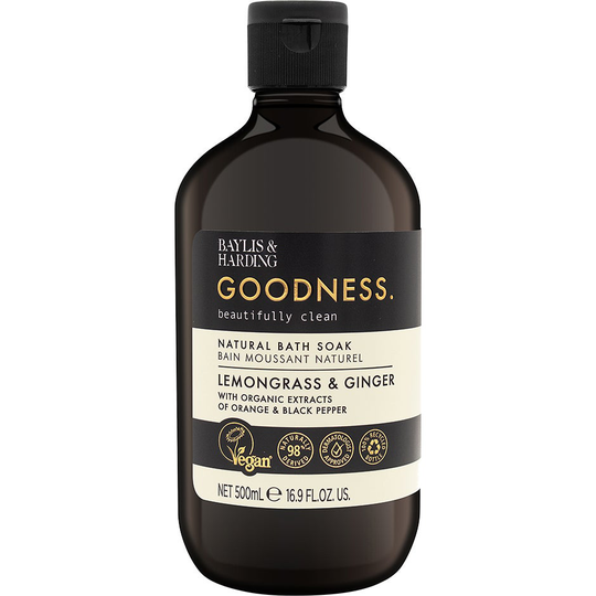 Goodness Lemongrass & Ginger Bath Soak, 500 ml Baylis & Harding Badetilbehør