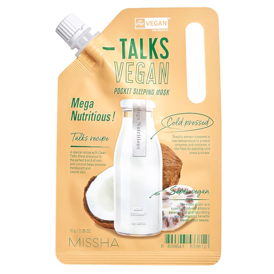 Talks Vegan Squeeze Pocket Sleeping Mask [Mega Nutritious], 10 g MISSHA Ansiktsmaske