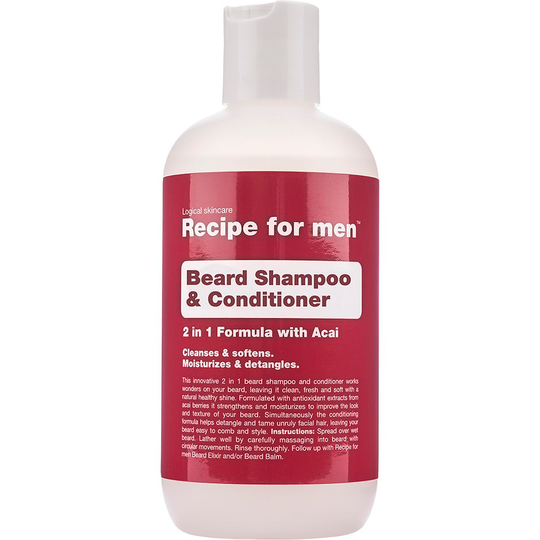 Recipe for Men Beard Shampoo & Conditioner, 250 ml Recipe for men Skjeggshampoo & Skjeggbalsam