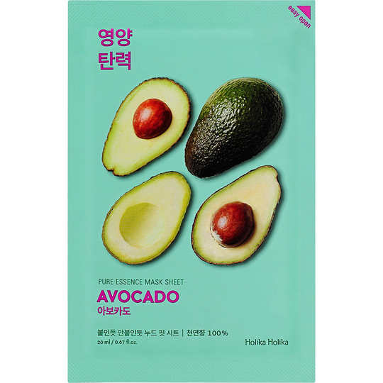 Holika Holika Pure Essence Mask Sheet - Avocado, Holika Holika Ansiktsmaske
