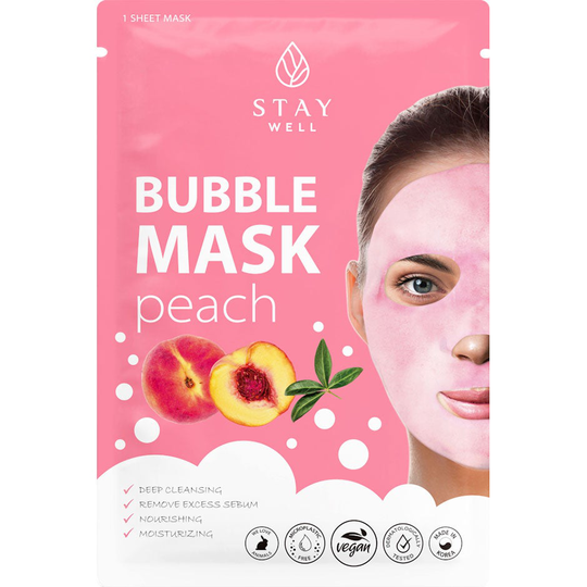 Deep Cleansing Bubble Mask Peach, Stay Well Ansiktsmaske