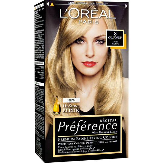 Récital Préférence 8 California Ljusblond, L'Oréal Paris Hårfarge
