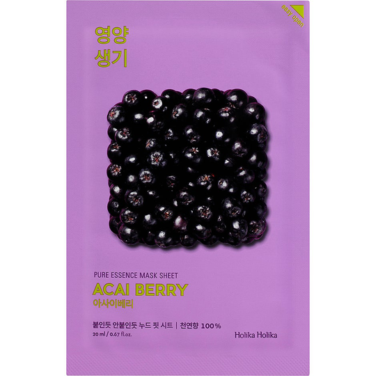 Holika Holika Pure Essence Mask Sheet - Acai Berry, Holika Holika Ansiktsmaske