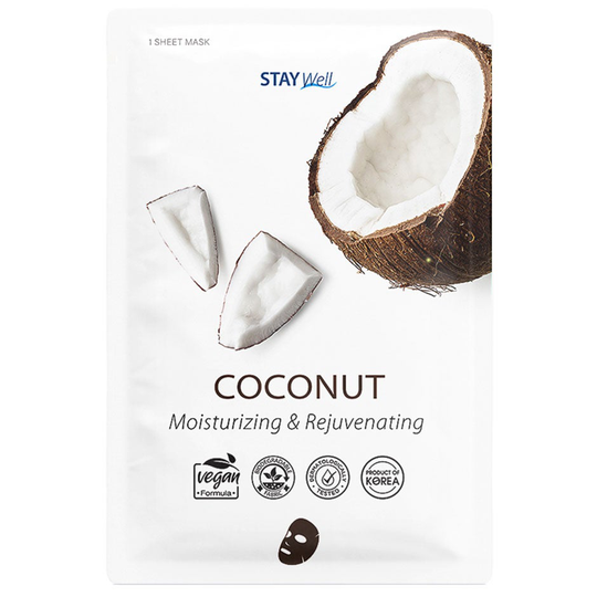 Vegan Sheet Mask Coconut, Stay Well Ansiktsmaske